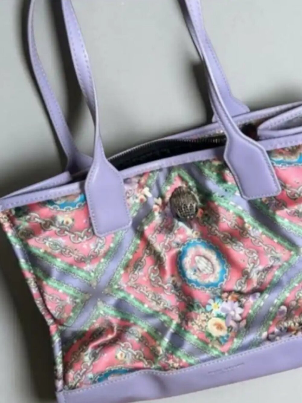 Kurt Geiger London Lavender SCARF Print Tote Bag - Picture 3 of 4
